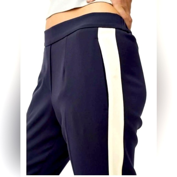 Aritzia Babaton TNA Navy Blue White Stripe Tuxedo Pant track jogger, sz M (S) - Picture 2 of 14